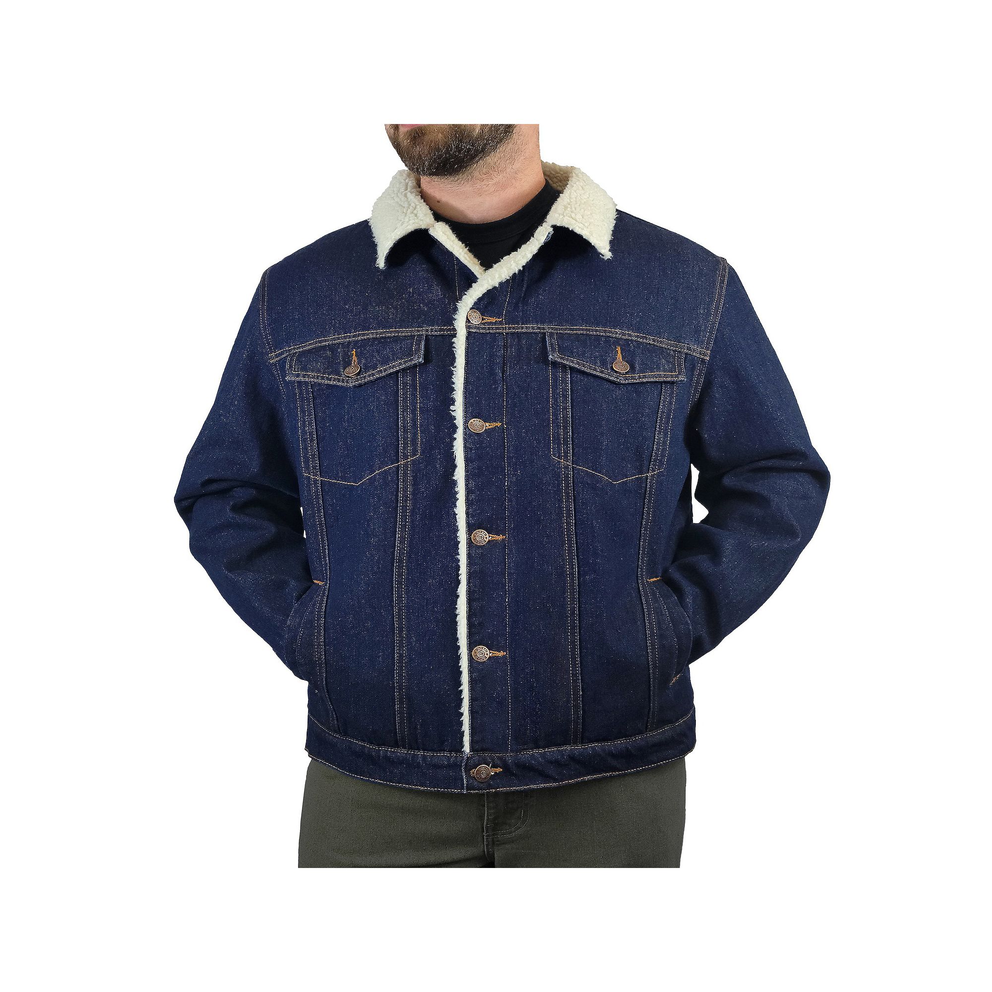 Mens Victory Outfitters Sherpa Lined Denim Jacket, Size: Small, Dark Blue
