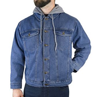 Men's Victory Outfitters Denim Jacket With Fleece Hood