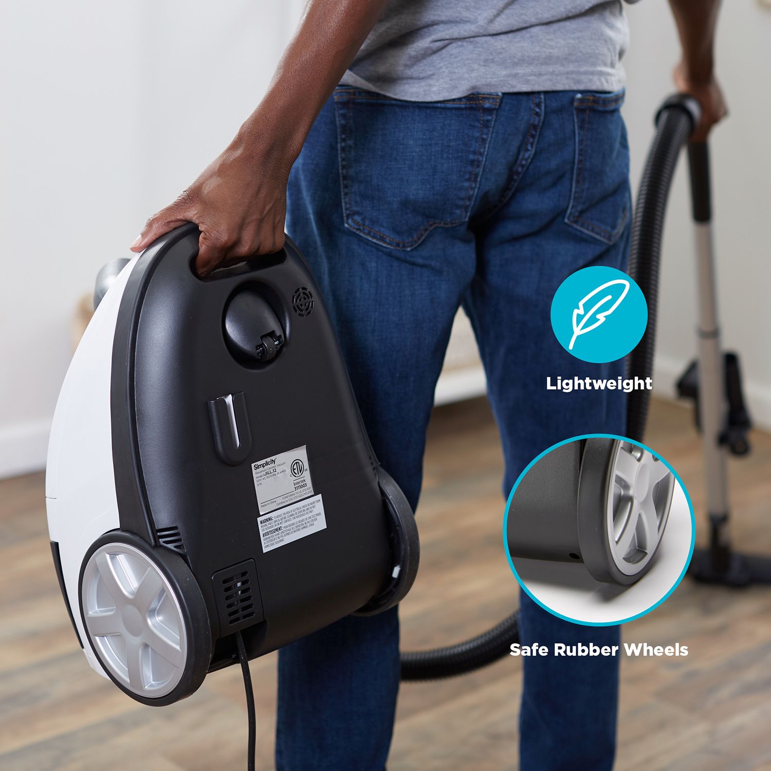 Simplicity Vacuums Jill Canister Vacuum for Hard Floors & Rugs