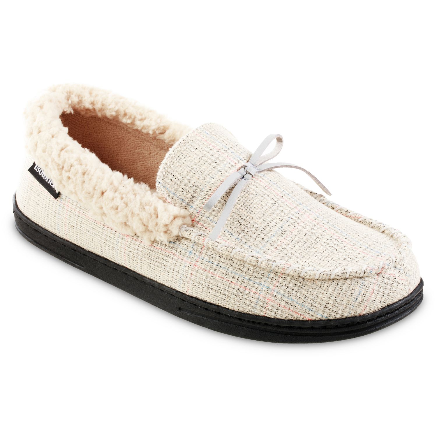 men's isotoner luke boxed corduroy moccasin slippers