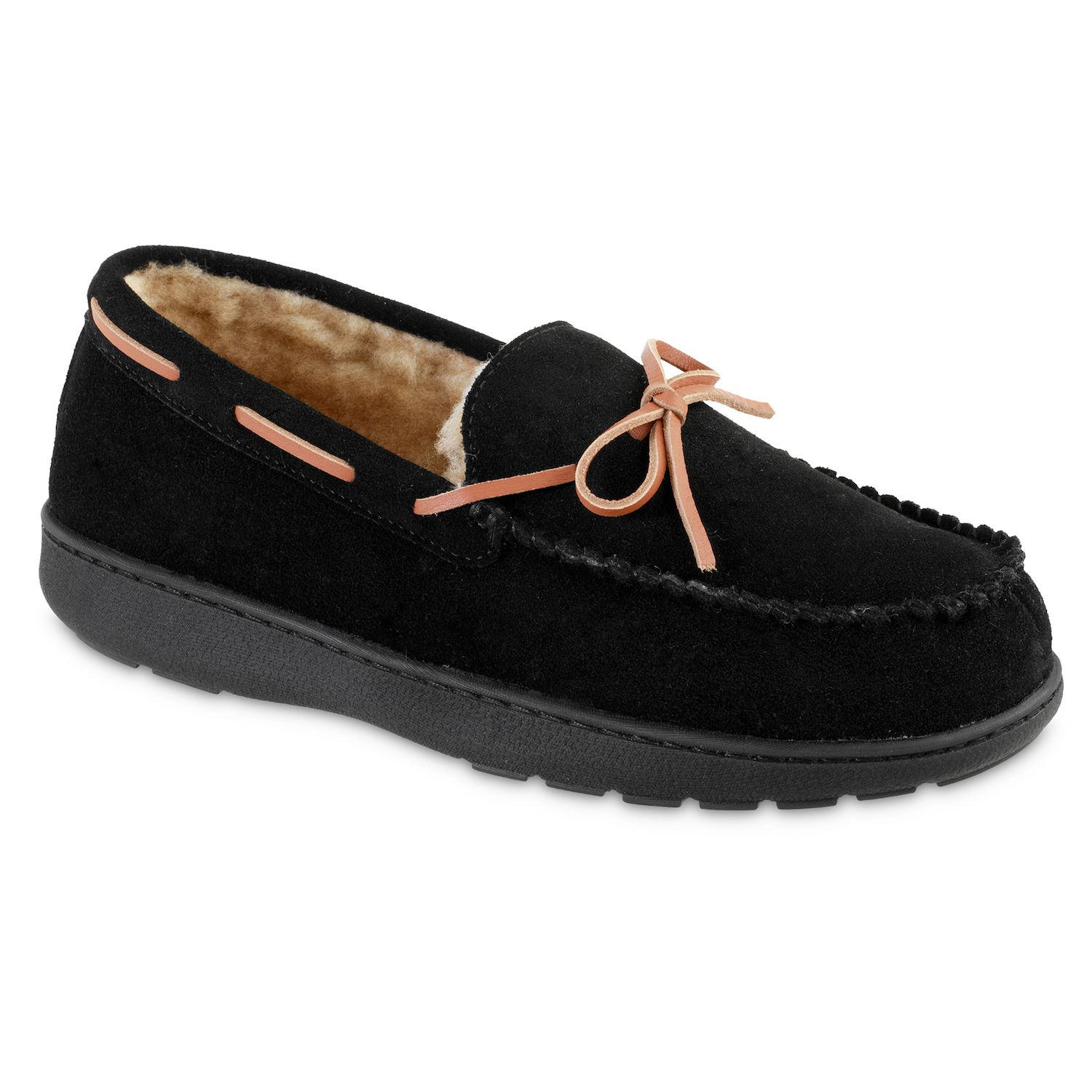 men's isotoner luke boxed corduroy moccasin slippers