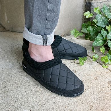isotoner Quilted Nylon Levon Low Boot Men's Slippers