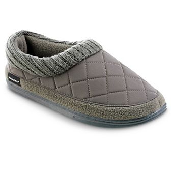 isotoner Quilted Nylon Levon Low Boot Men's Slippers