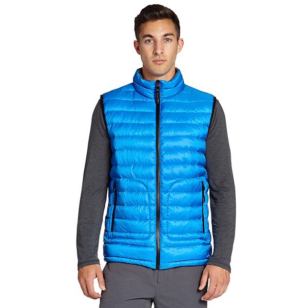 Blue puffer shop vest mens