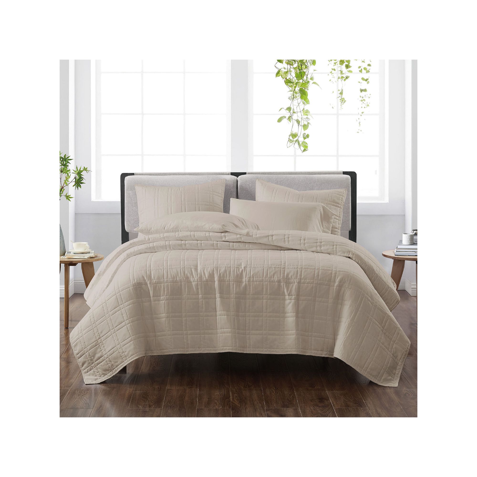 Cannon Solid Quilt Set with Shams, Green