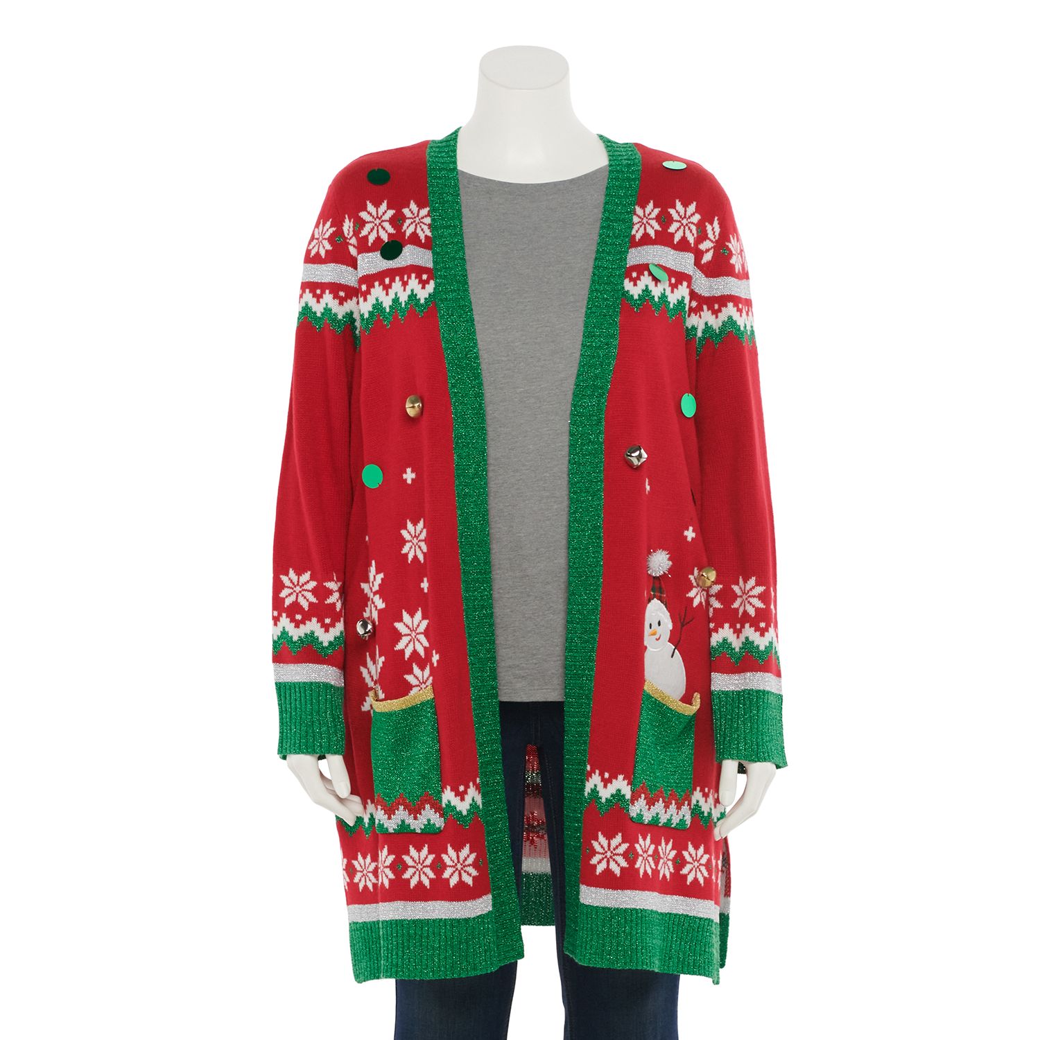 plus size christmas cardigan
