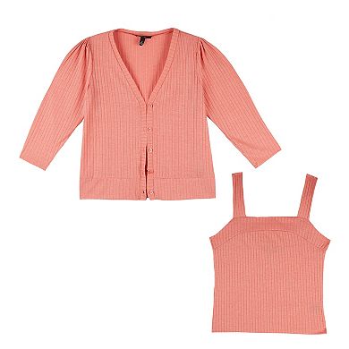 Women's Apt. 9® 2-piece Puff-Sleeve Cardigan Set