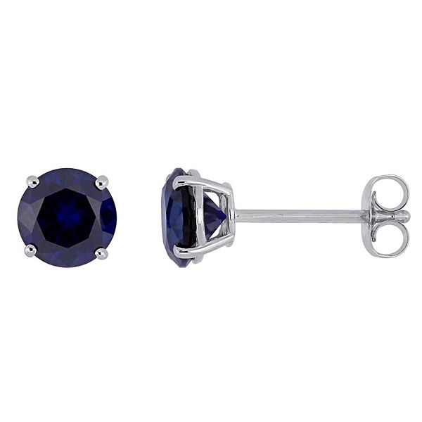 Stella Grace 10k White Gold Lab-Created Sapphire Stud Earrings