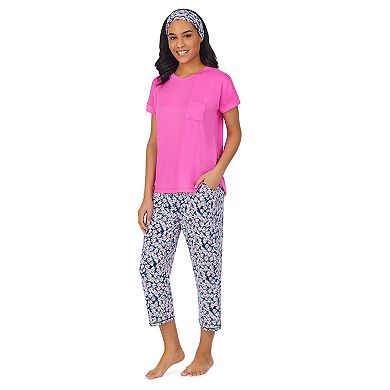 Women's Cuddl Duds® Headband, Pajama Tee & Pajama Capri Set
