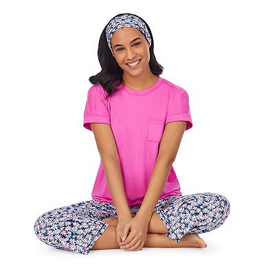 Women's Cuddl Duds® Headband, Pajama Tee & Pajama Capri Set