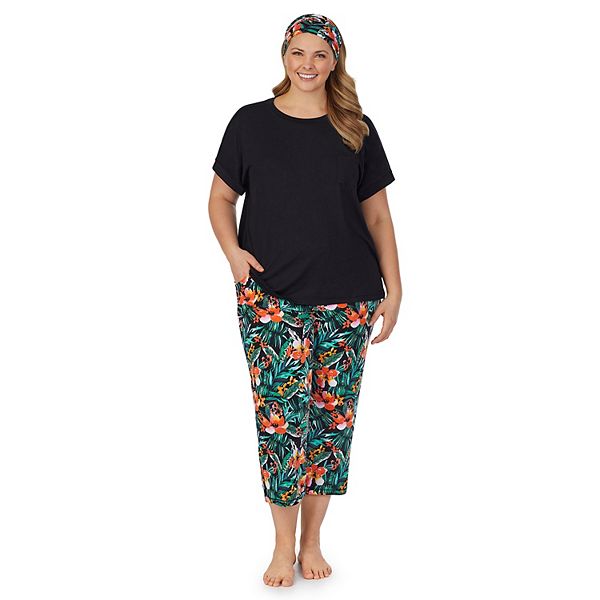 Plus Size Cuddl Duds® Headband, Pajama Tee & Pajama Capri Set