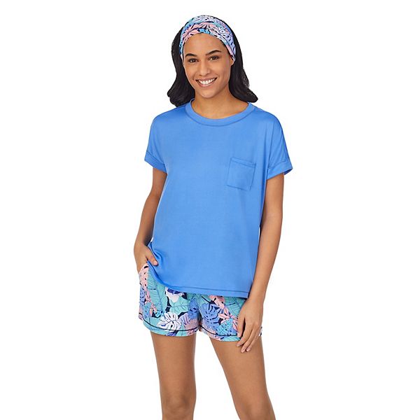 Women's Cuddl Duds® Headband, Pajama Tee & Pajama Boxer Shorts Set