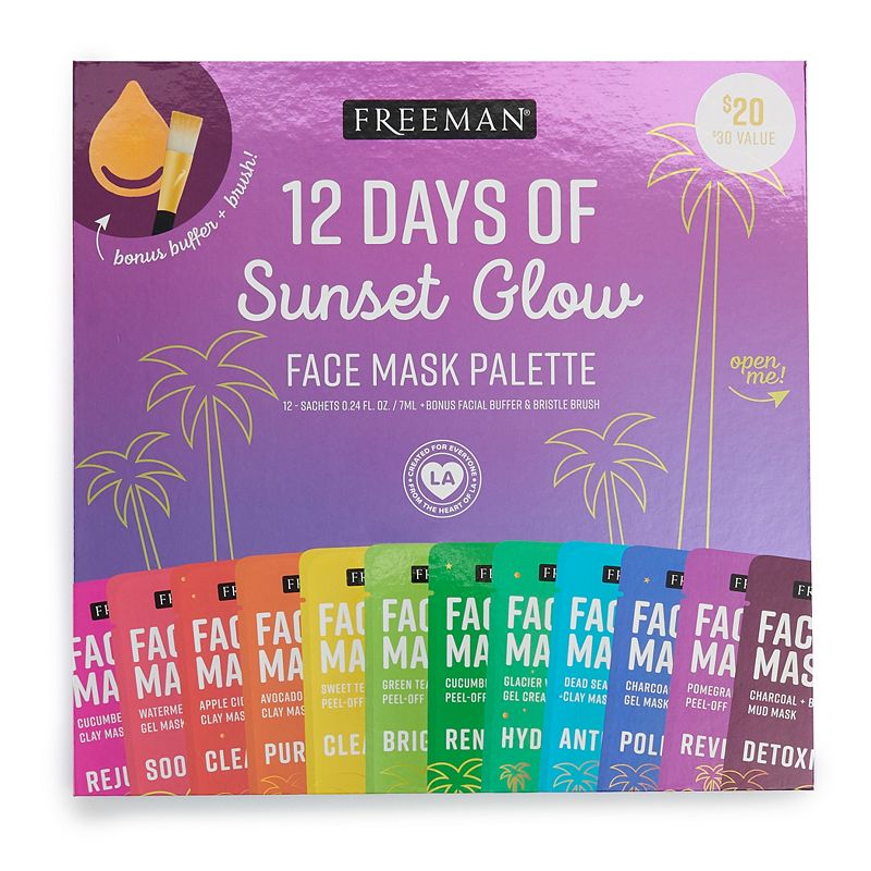 Freeman 12 Days of Sunset Glow Kit Face Mask Palette, Multicolor