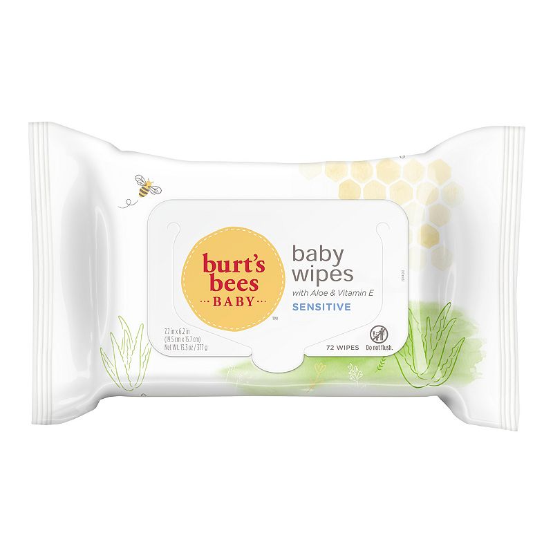 Burts Bees Baby Chlorine-Free Wipes, Multicolor, 72 CT