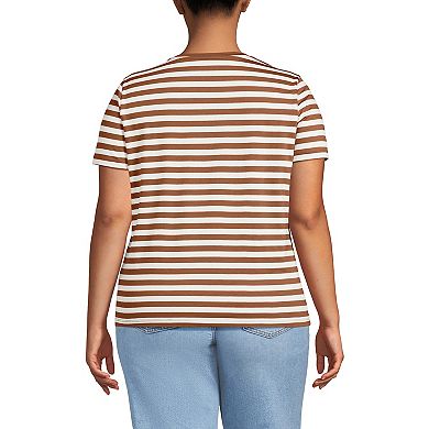 Plus Size Lands' End Relaxed Supima Cotton Crewneck Tee