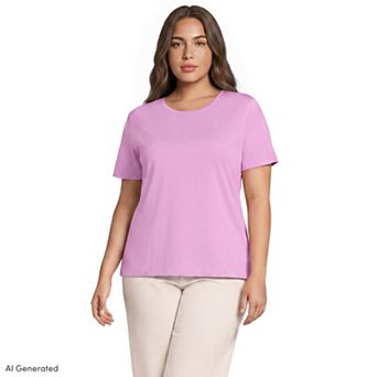 Plus Size Lands' End Relaxed Supima Cotton Crewneck Tee