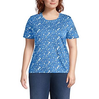 Plus Size Lands' End Relaxed Supima Cotton Crewneck Tee