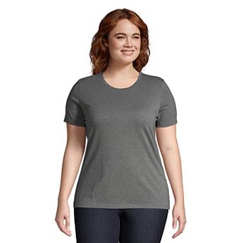 Plus Size Lands' End Relaxed Supima Cotton Crewneck Tee