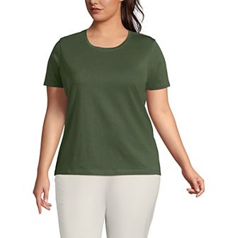 Plus Size Lands' End Relaxed Supima Cotton Crewneck Tee