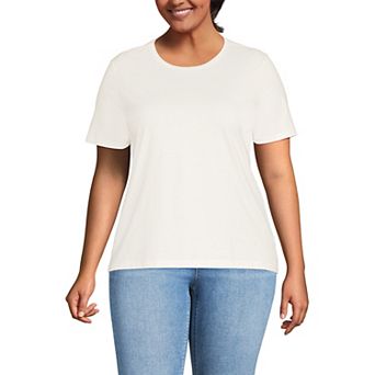 Plus Size Lands' End Relaxed Supima Cotton Crewneck Tee