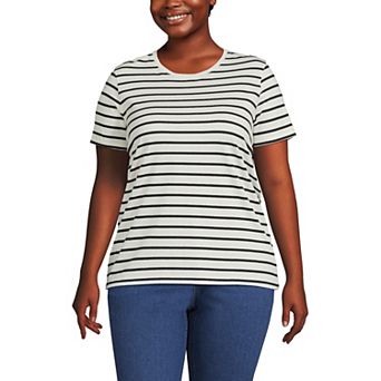 Plus Size Lands' End Relaxed Supima Cotton Crewneck Tee