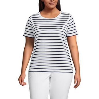Plus Size Lands' End Relaxed Supima Cotton Crewneck Tee
