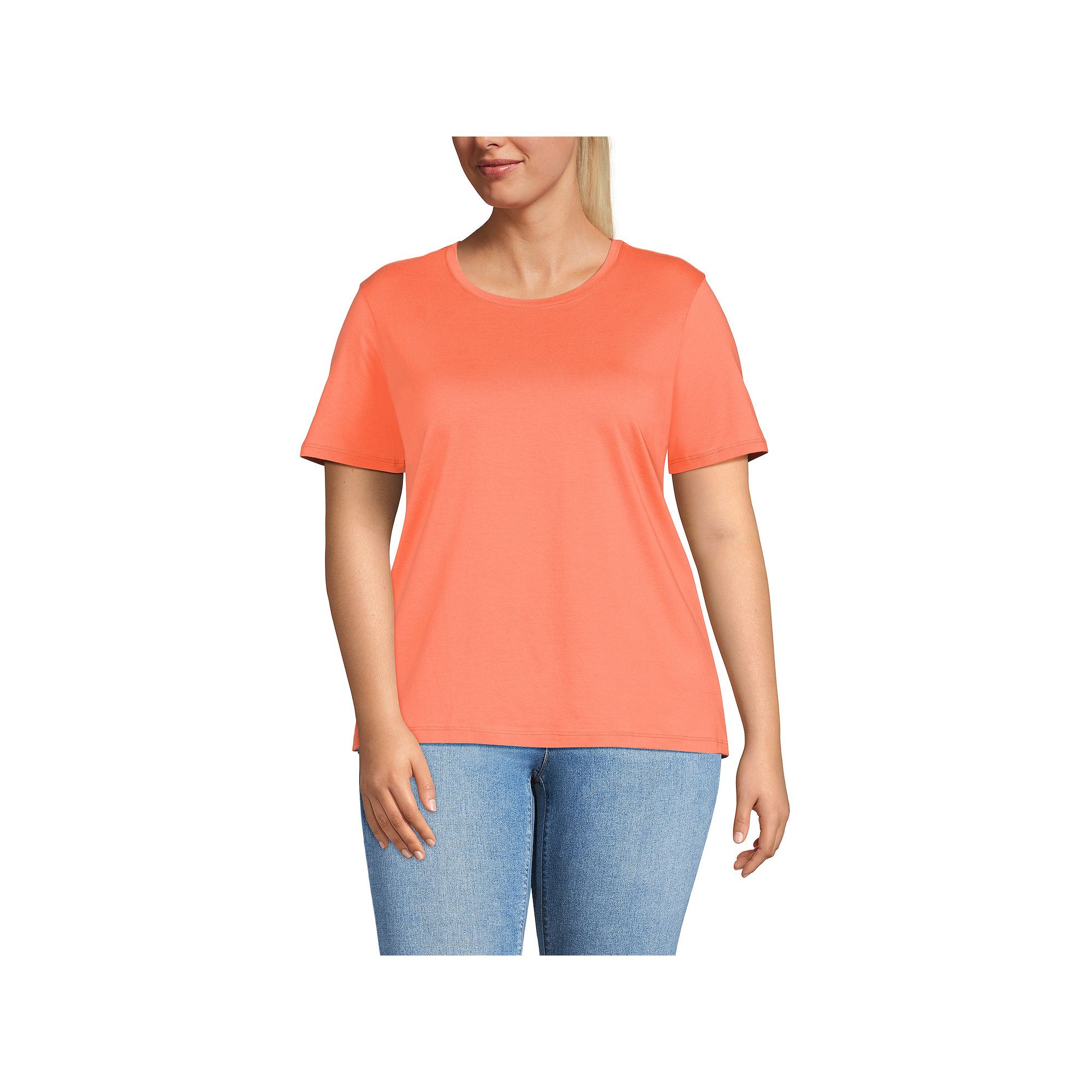 Plus Size Lands End Relaxed Supima Cotton Crewneck Tee, Womens, Size: 2XL