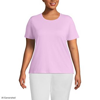 Plus Size Lands' End Relaxed Supima Cotton Crewneck Tee
