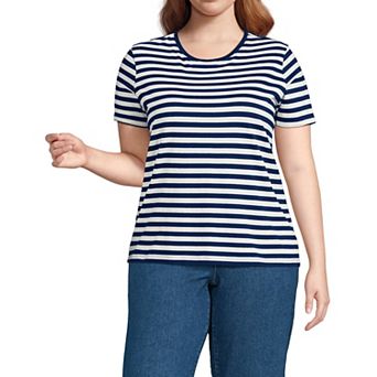 Plus Size Lands' End Relaxed Supima Cotton Crewneck Tee