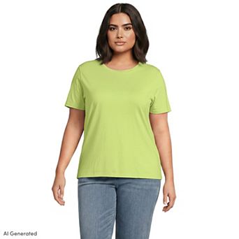 Plus Size Lands' End Relaxed Supima Cotton Crewneck Tee