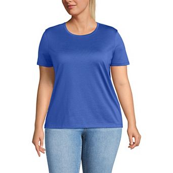 Plus Size Lands' End Relaxed Supima Cotton Crewneck Tee