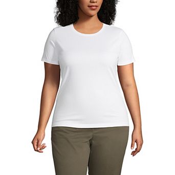 Plus Size Lands' End Relaxed Supima Cotton Crewneck Tee