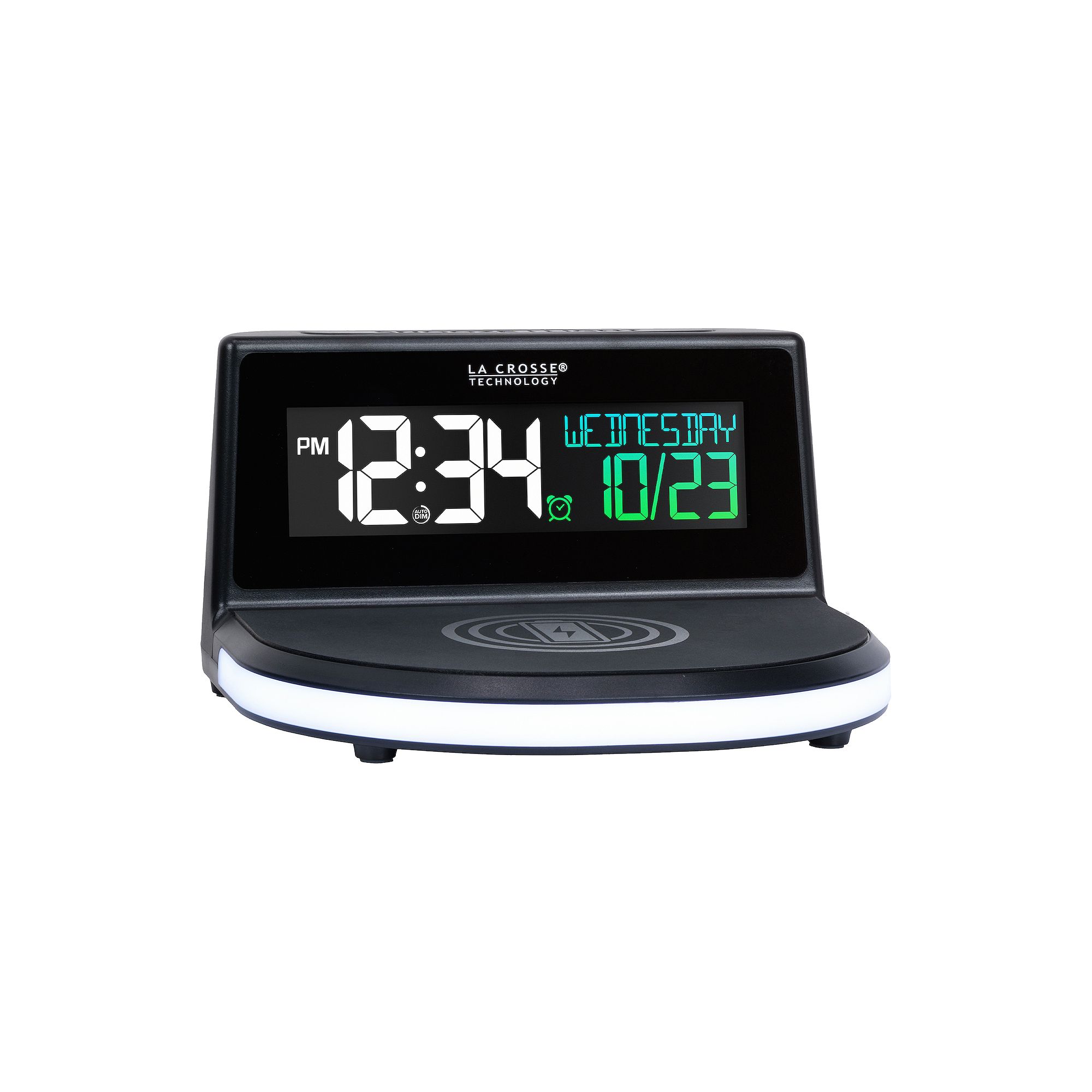 La Crosse Technology 617-148V2 Wireless Charging Alarm Clock with Glowing L