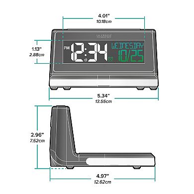 La Crosse Technology 617-148V2 Wireless Charging Alarm Clock with Glowing Light Base