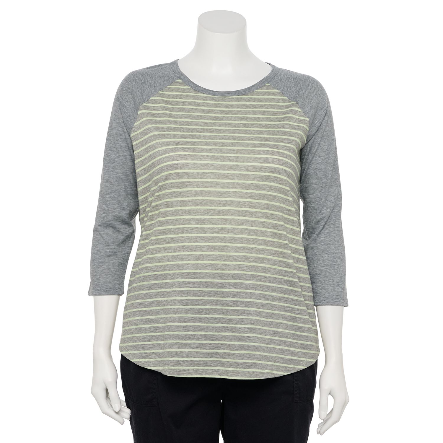 plus size womens raglan tee