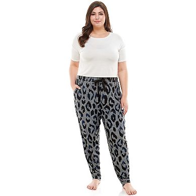 Plus Size Roudelain Super Soft Banded Bottom Pajama Pants 2-Pack