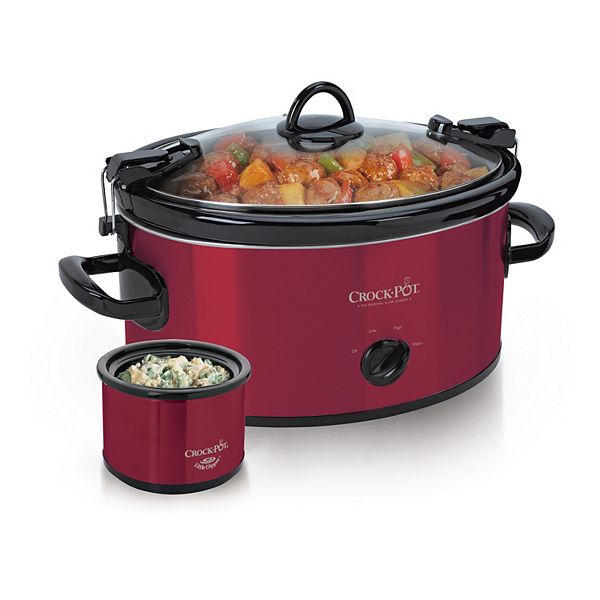 Crock Pot 6 Qt Cook Carry Manual Slow Cooker With Little Dipper Warmer