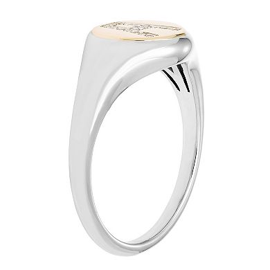 It's Personal 14k Gold Over Sterling Silver Diamond Accent Initial Signet Ring