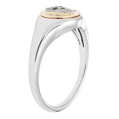 It's Personal 14k Gold Over Sterling Silver Diamond Accent Skull Signet Ring