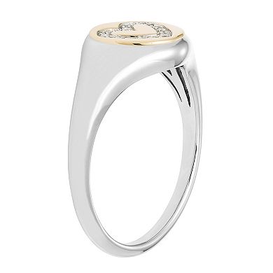It's Personal Sterling Silver Diamond Accent Heart Signet Ring