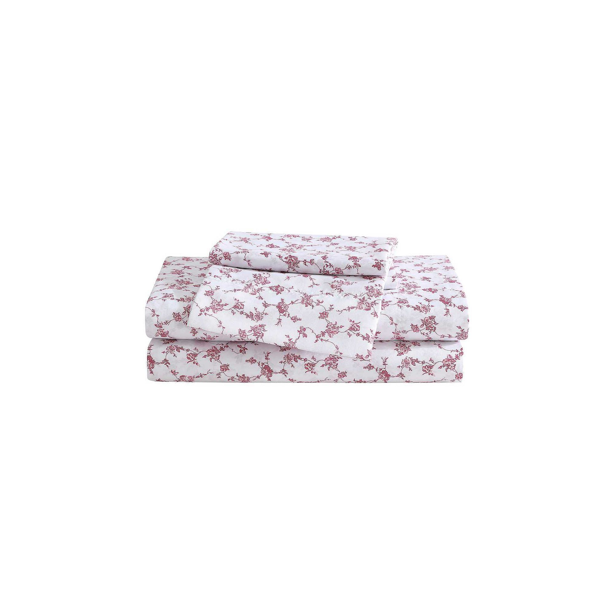 Betsey Johnson Printed Sheet Set, Floral Toile White