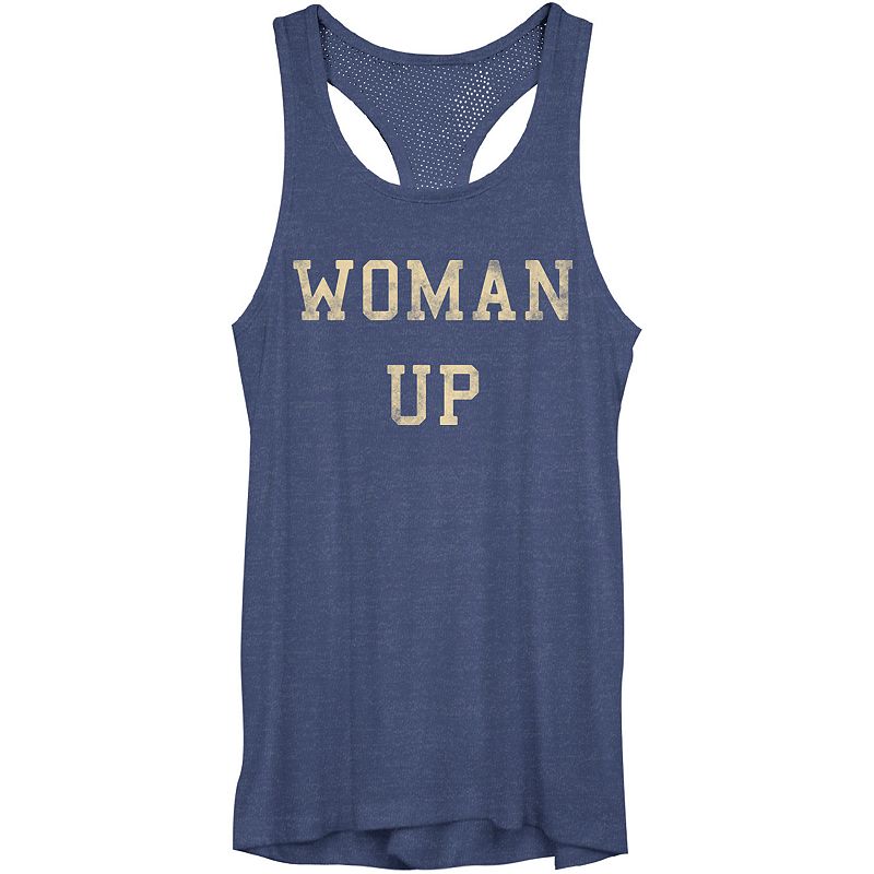 Juniors Woman Up Gold And Bold Graphic Tank, Girls, Size: XS, Black