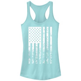 Juniors' Faded Camouflage American Flag Tank Top