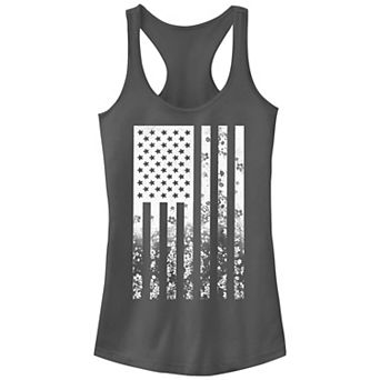 Juniors' Faded Camouflage American Flag Tank Top