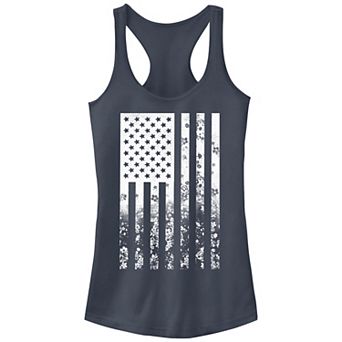 Juniors' Faded Camouflage American Flag Tank Top