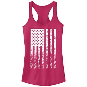 Juniors' Faded Camouflage American Flag Tank Top