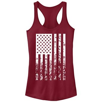 Juniors' Faded Camouflage American Flag Tank Top