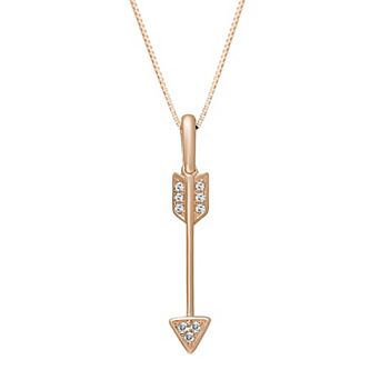 Gemminded 10k Gold Diamond Accent Arrow Pendant Necklace