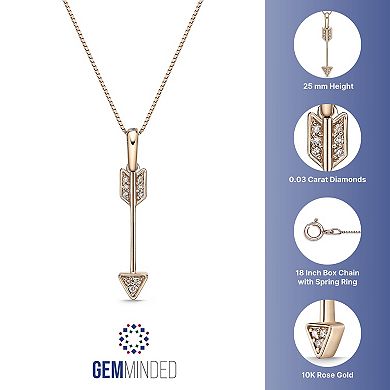 Gemminded 10k Gold Diamond Accent Arrow Pendant Necklace