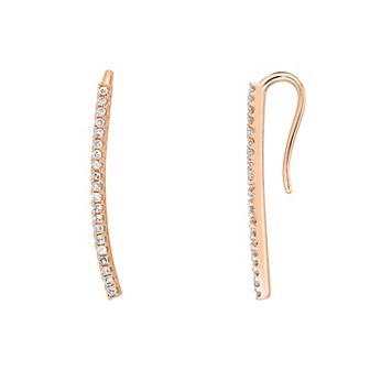 Gemminded 10k Gold 1/8 Carat T.W. Diamond Crawler Earrings